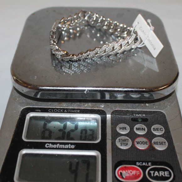 New w Tag Iced Out Bling  CZ Fancy Locking Unisex Statement Bracelet - Picture 7 of 7